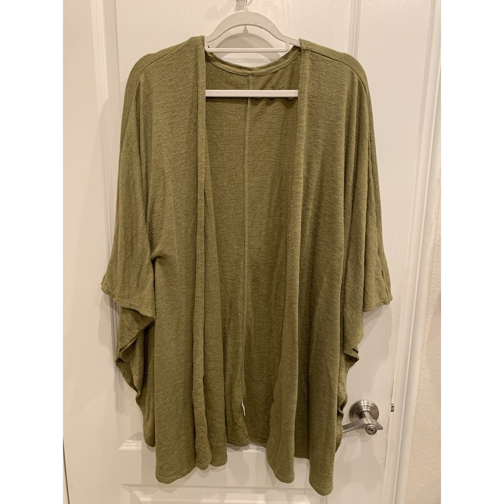 Cuddl Duds Olive Green Open Front Cocoon Cardigan